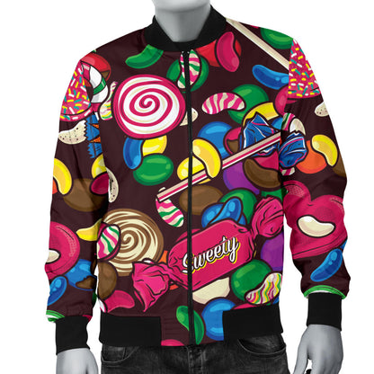 Candy Pattern Print Design CA02 Men Bomber Jacket