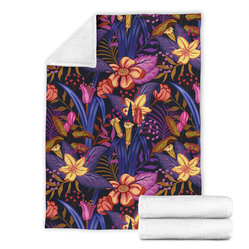 Lily Pattern Print Design LY016 Fleece Blanket
