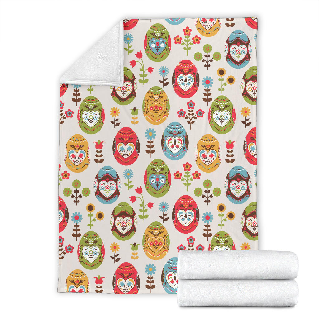 Easter Eggs Pattern Print Design RB011 Fleece Blanket