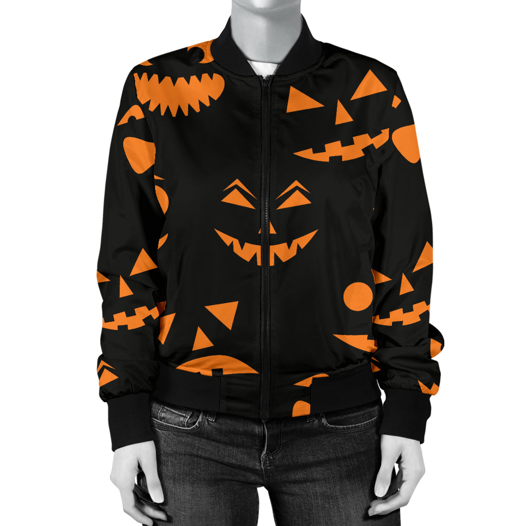Halloween Pattern Print Design 02 Women's Bomber Jacket