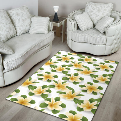 Yellow Plumeria Pattern Print Design PM012 Area Rugs