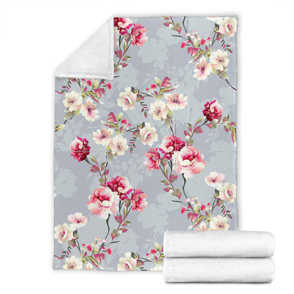 Summer Floral Pattern Print Design SF02 Fleece Blanket