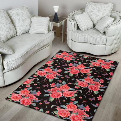 Camellia Pattern Print Design CM03 Area Rugs