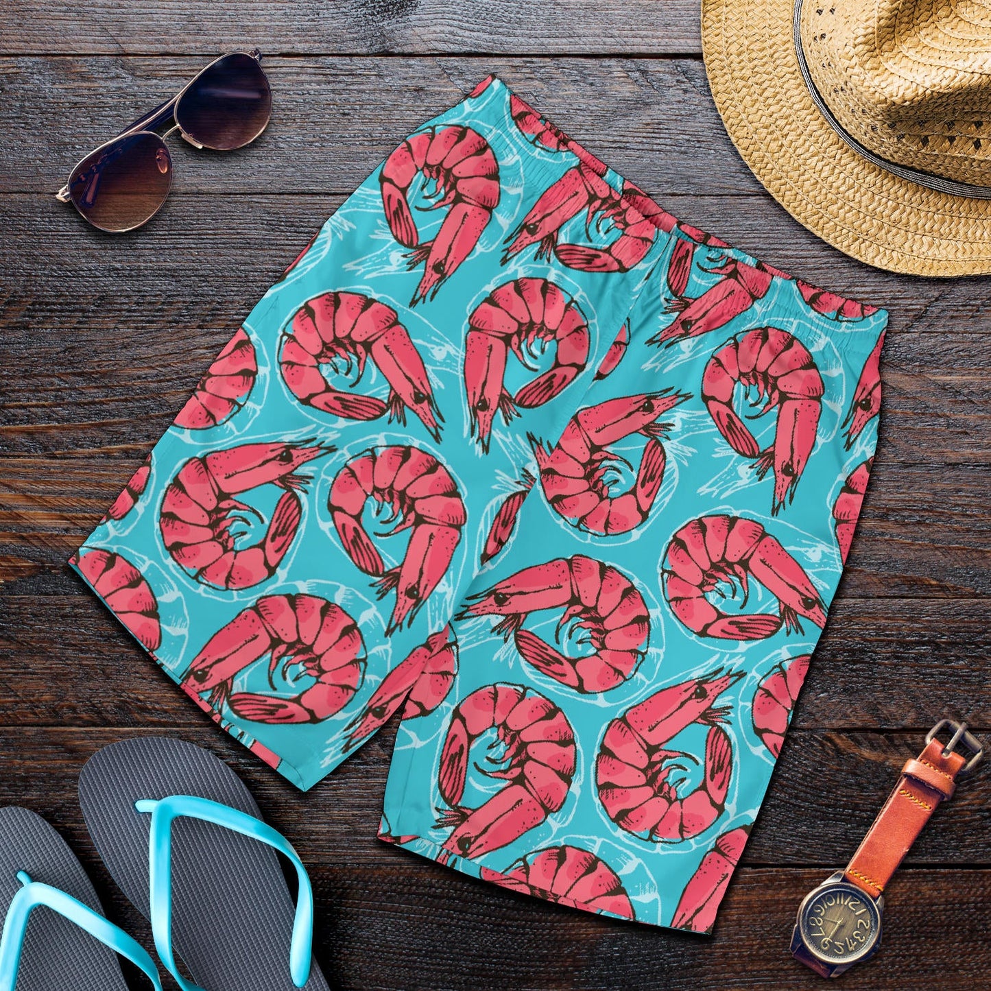 Prawn Pattern Print Design 01 Mens Shorts
