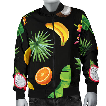 Tropical Fruits Pattern Print Design TF03 Men Bomber Jacket