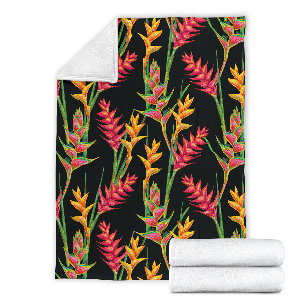 Heliconia Pattern Print Design HL01 Fleece Blanket
