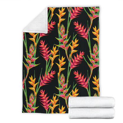 Heliconia Pattern Print Design HL01 Fleece Blanket
