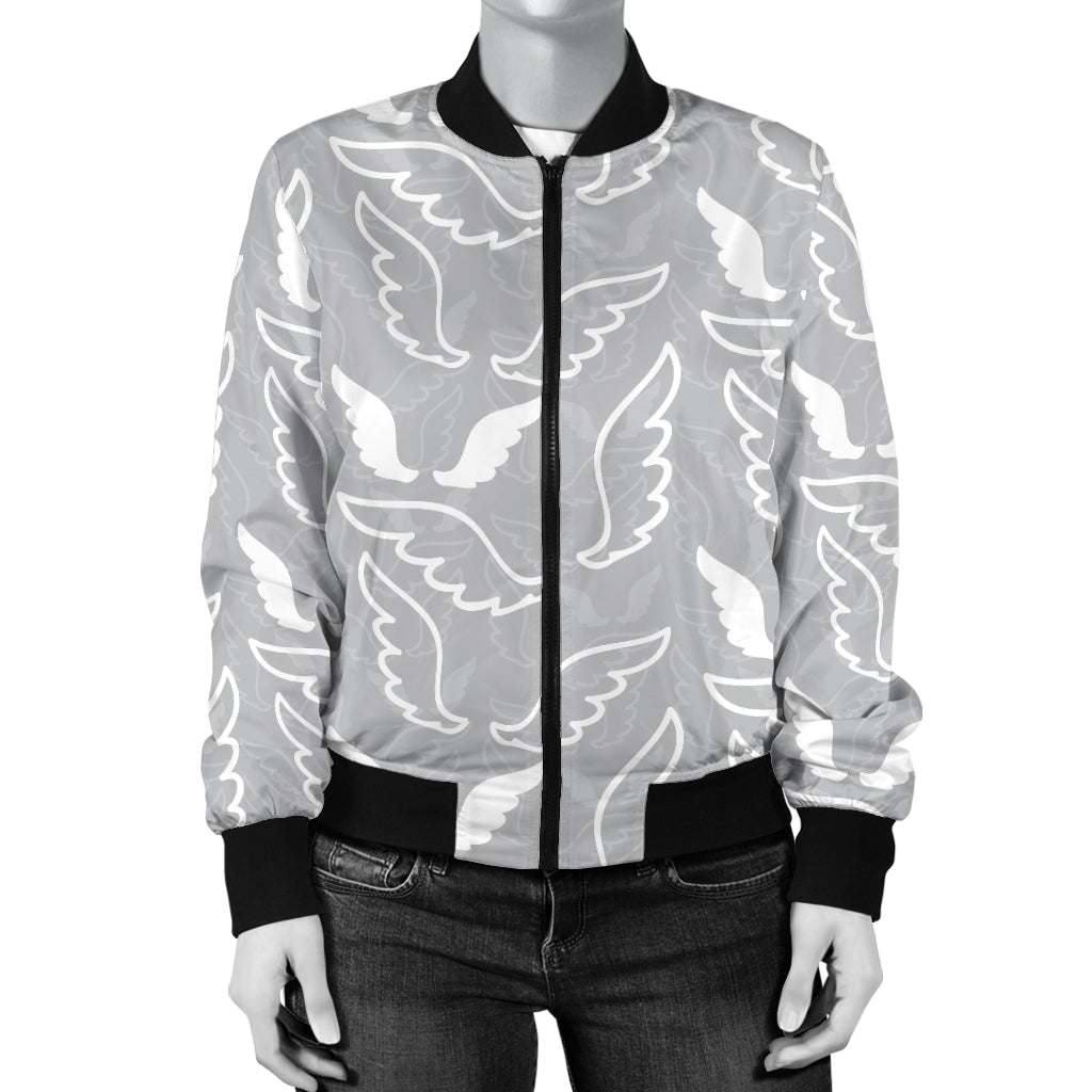 Angel Wings Pattern Print Design 01 Women's Bomber Jacket