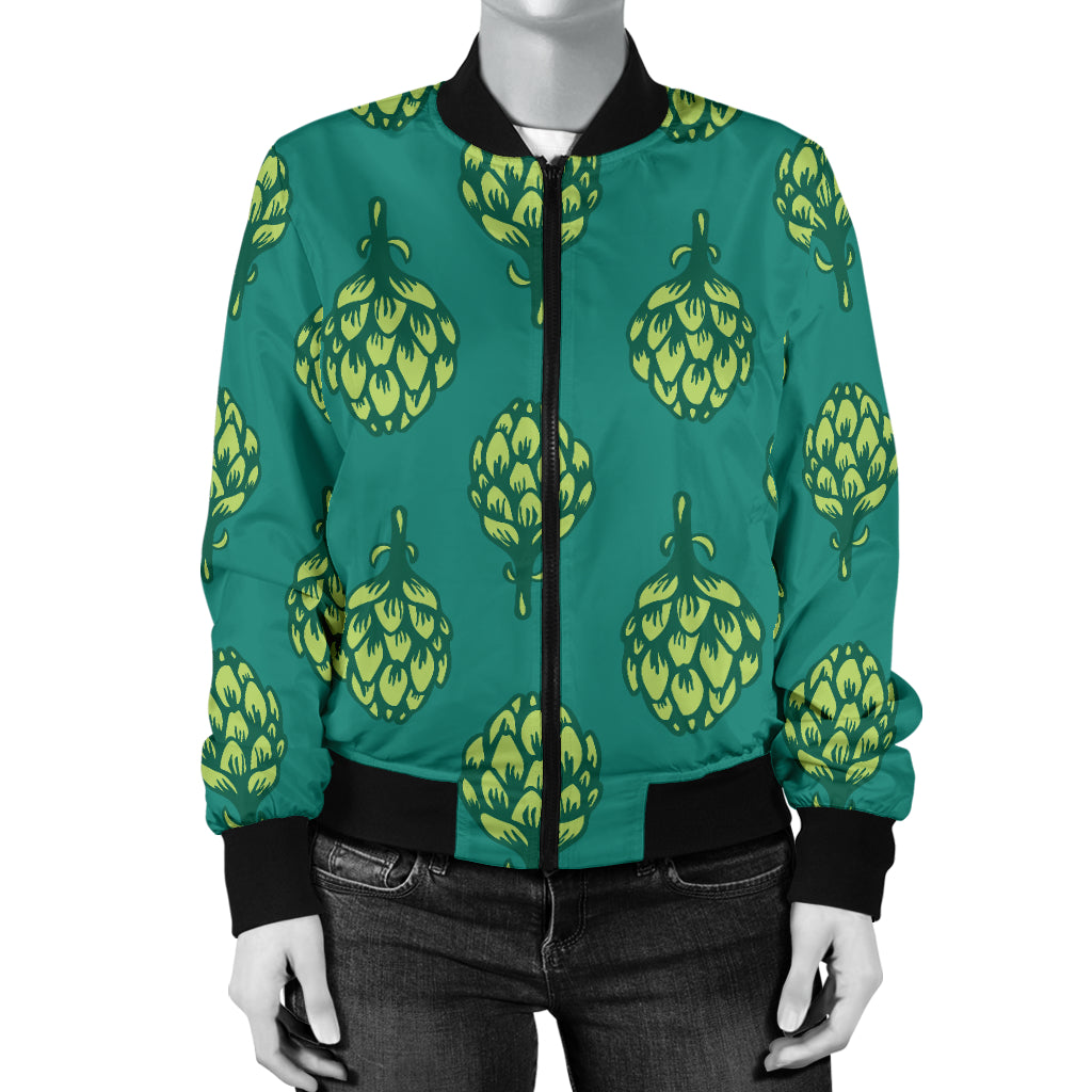 Artichoke Pattern Print Design 04 Women's Bomber Jacket