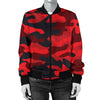 Camo Red Pattern Print Design 03 Women's Bomber Jacket