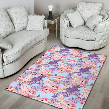 Lilac Pattern Print Design LI03 Area Rugs