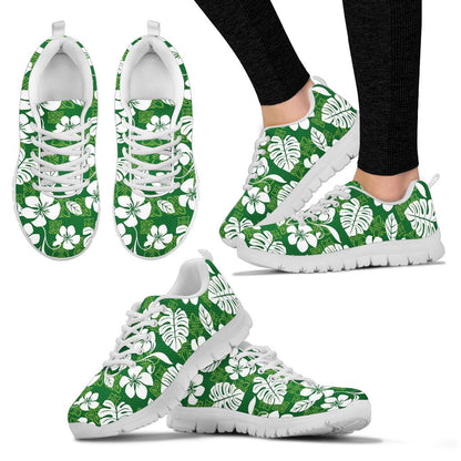 Hawaiian Themed Pattern Print Design H016 Sneakers White Bottom Shoes