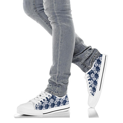 Daffodils Pattern Print Design DF09 White Bottom Low Top Shoes