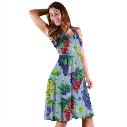 Grape Pattern Print Design GP06 Midi Dress