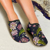 lotus Embroidered Pattern Print Design LO06 Aqua Water Shoes