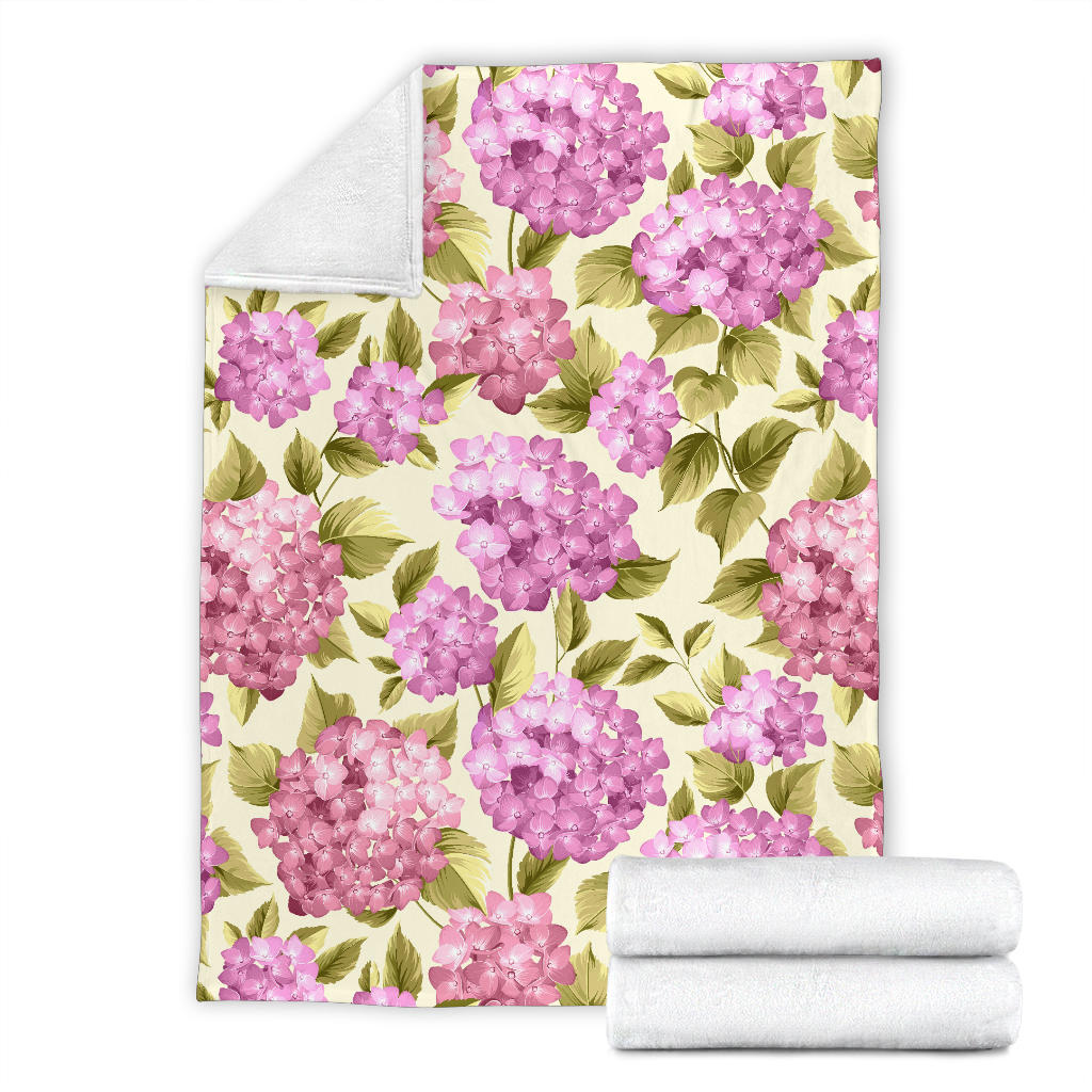 Hydrangea Pattern Print Design HD05 Fleece Blanket