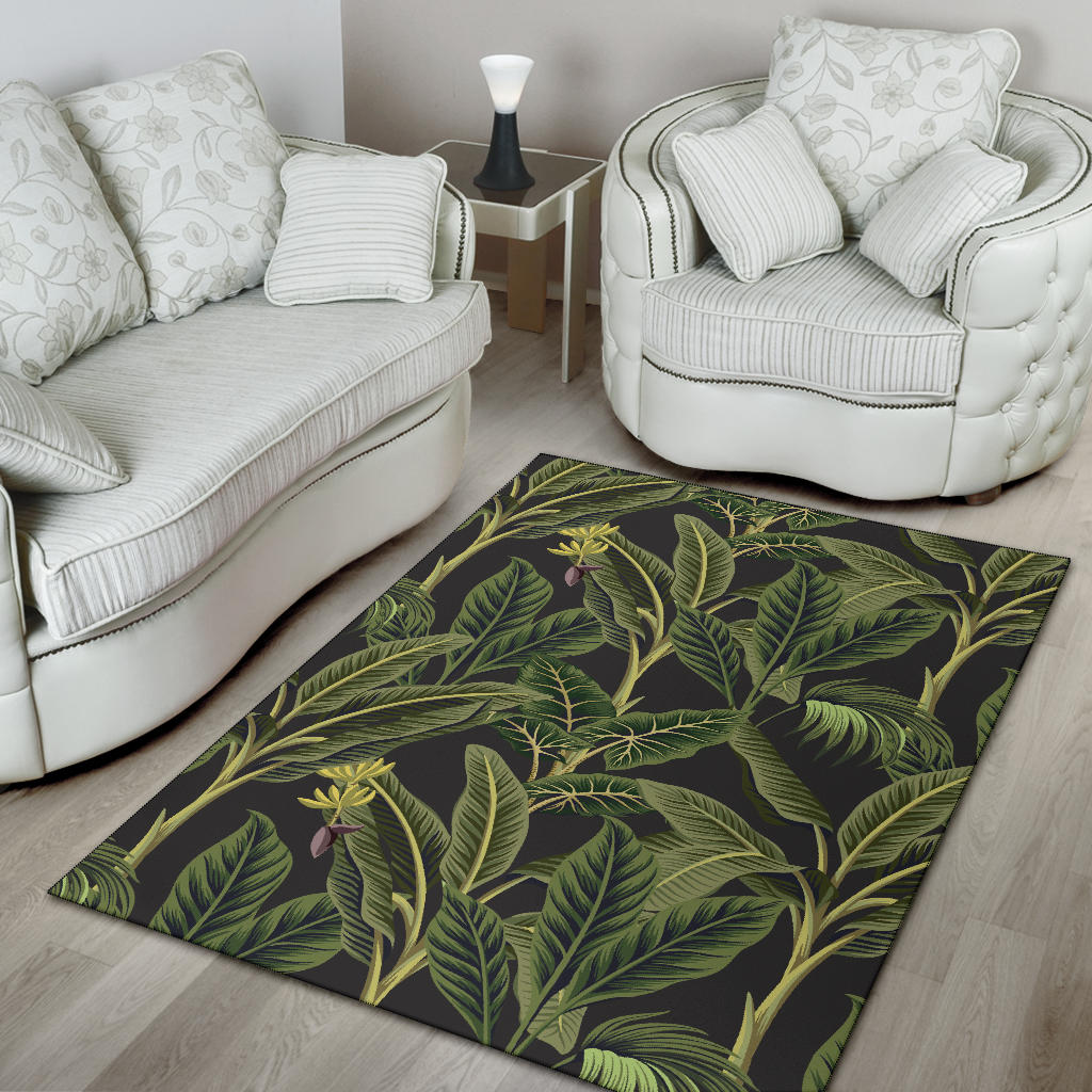 Banana Leaf Pattern Print Design BL04 Area Rugs
