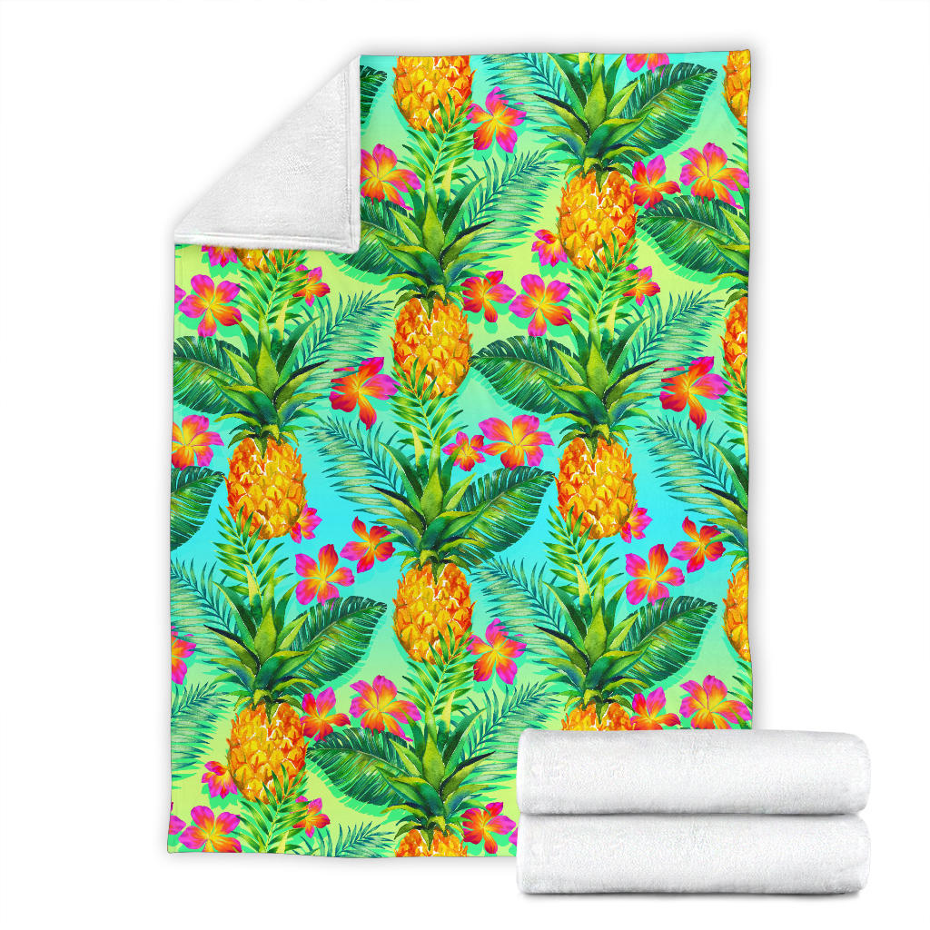 Pineapple Pattern Print Design PP010 Fleece Blanket