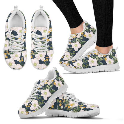Anemone Pattern Print Design AM04 Sneakers White Bottom Shoes