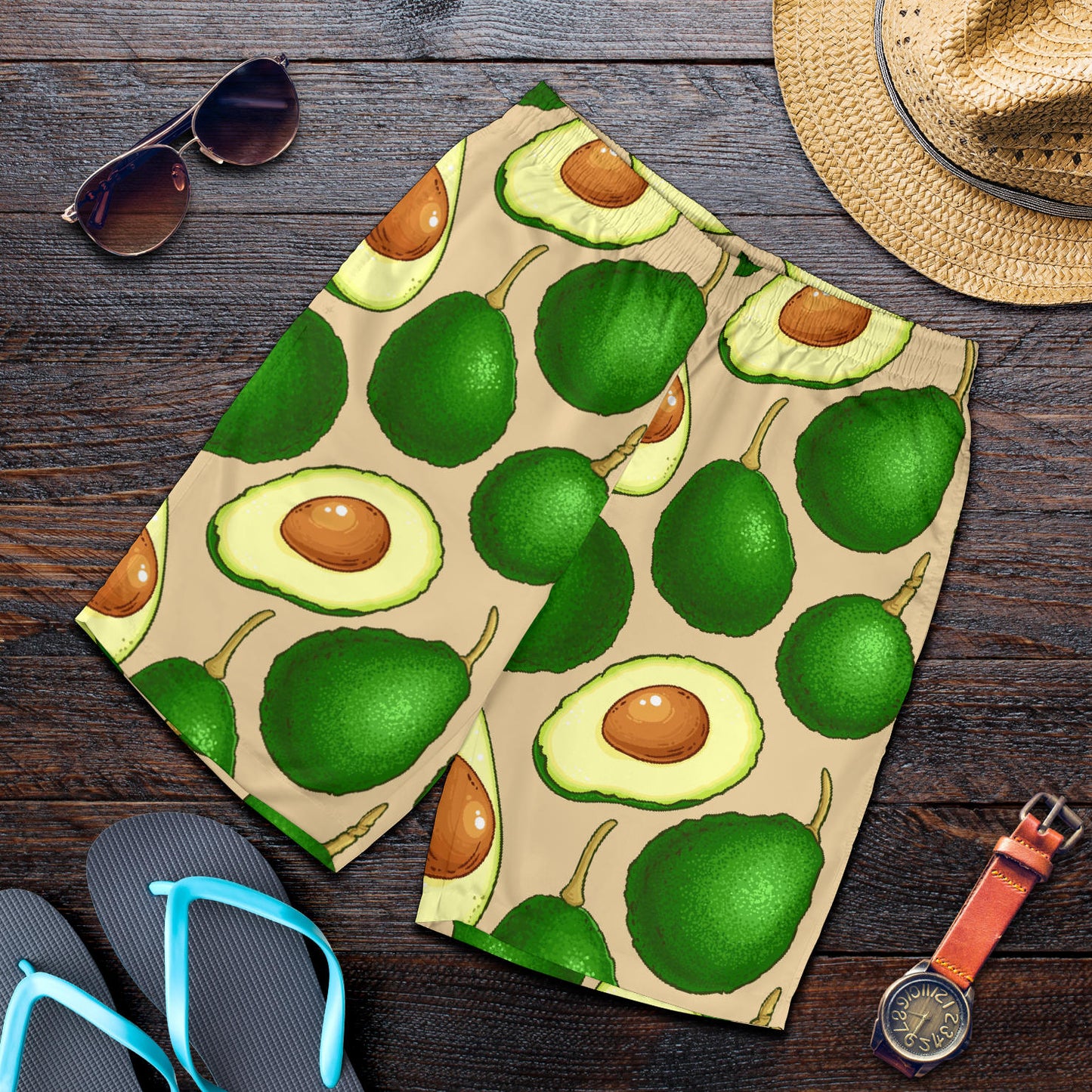 Avocado Pattern Print Design AC010 Mens Shorts