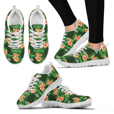 Hibiscus Pattern Print Design HB05 Sneakers White Bottom Shoes