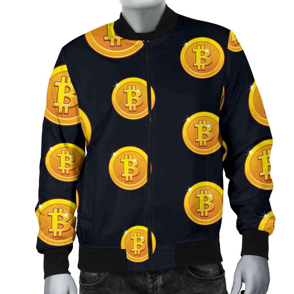 Bitcoin Pattern Print Design DO04 Men Bomber Jacket