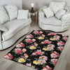 Rose Pattern Print Design RO010 Area Rugs