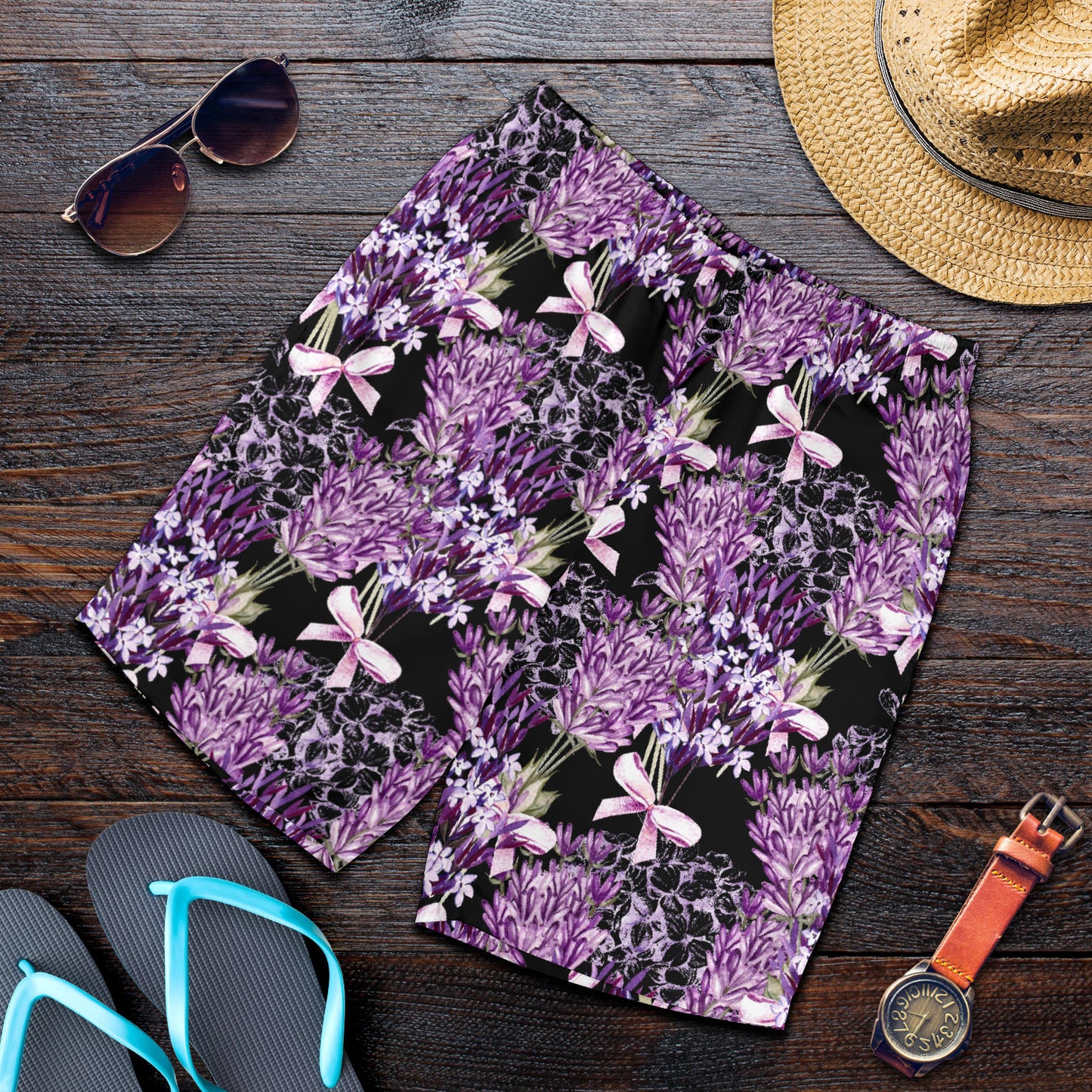 Lavender Pattern Print Design LV06 Mens Shorts