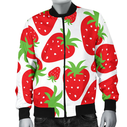 Strawberry Pattern Print Design SB01 Men Bomber Jacket