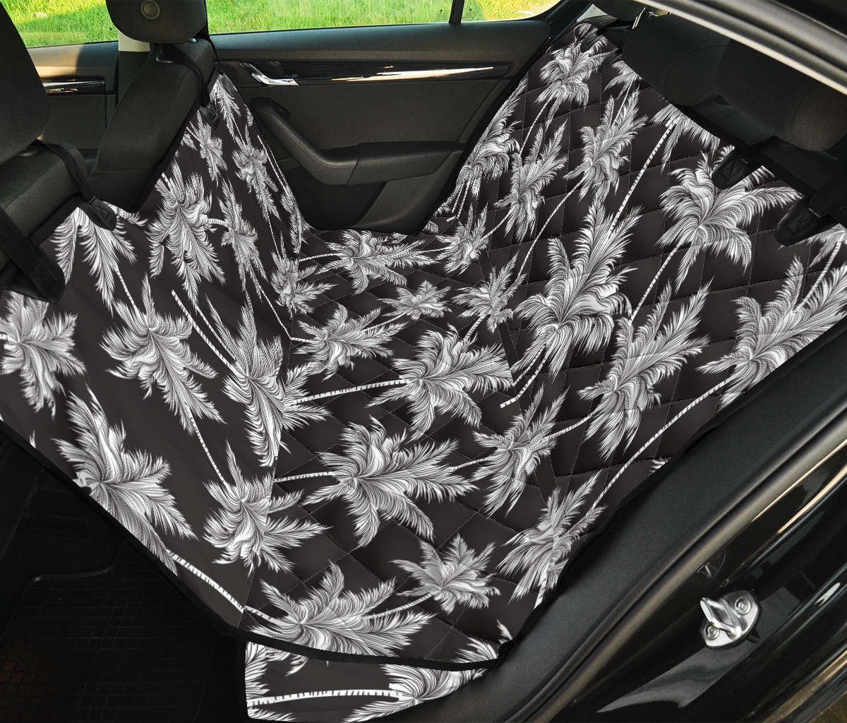 Palm Tree Pattern Print Design PT03 Rear Dog  Seat Cover