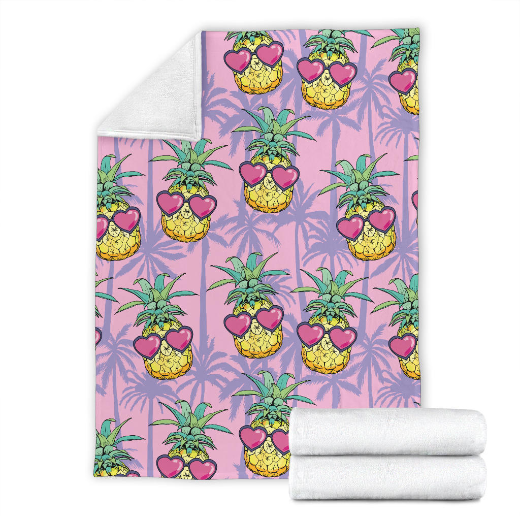 Pineapple Pattern Print Design PP06 Fleece Blanket