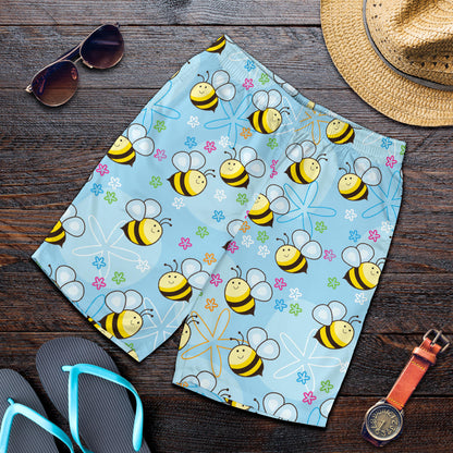 Bee Pattern Print Design BEE03 Mens Shorts