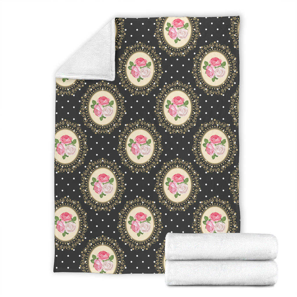 Rose Pattern Print Design RO015 Fleece Blanket
