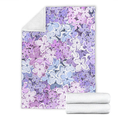 Lilac Pattern Print Design LI01 Fleece Blanket