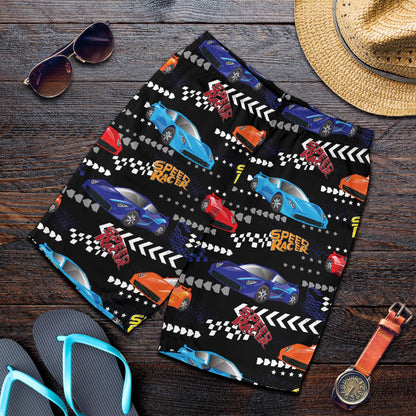 Racing Pattern Print Design A05 Mens Shorts