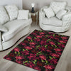 Iris Pattern Print Design IR03 Area Rugs