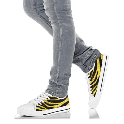 zebra Gold White Bottom Low Top Shoes