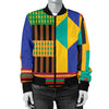 Kente Pattern Print Design 03 Women's Bomber Jacket