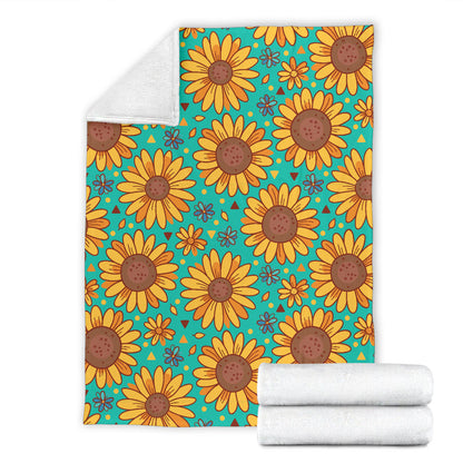 Sunflower Pattern Print Design SF013 Fleece Blanket