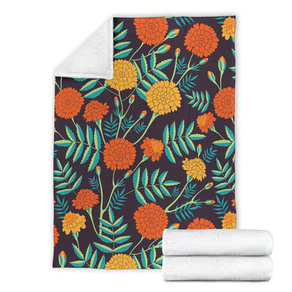 Marigold Pattern Print Design MR01 Fleece Blanket