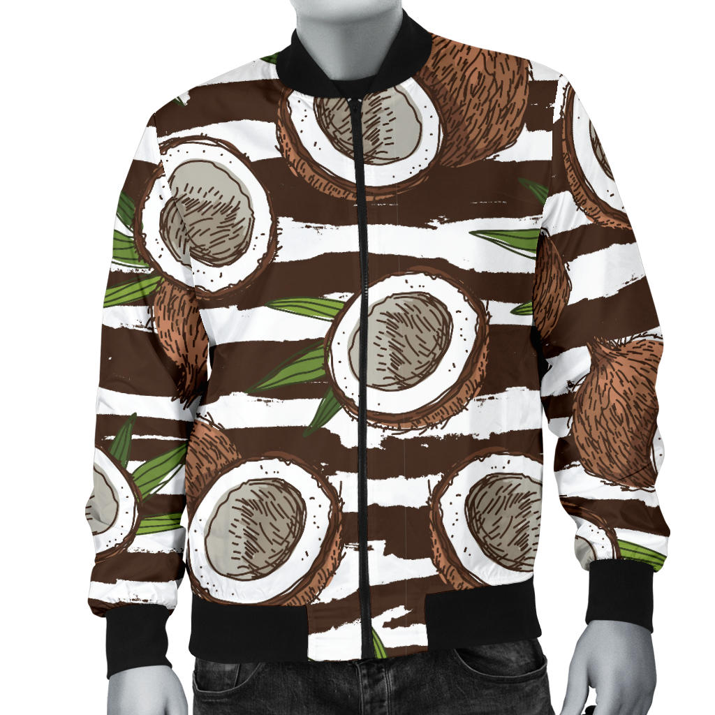 Coconut Pattern Print Design CN04 Men Bomber Jacket