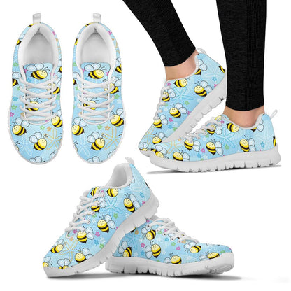 Bee Pattern Print Design BEE03 Sneakers White Bottom Shoes