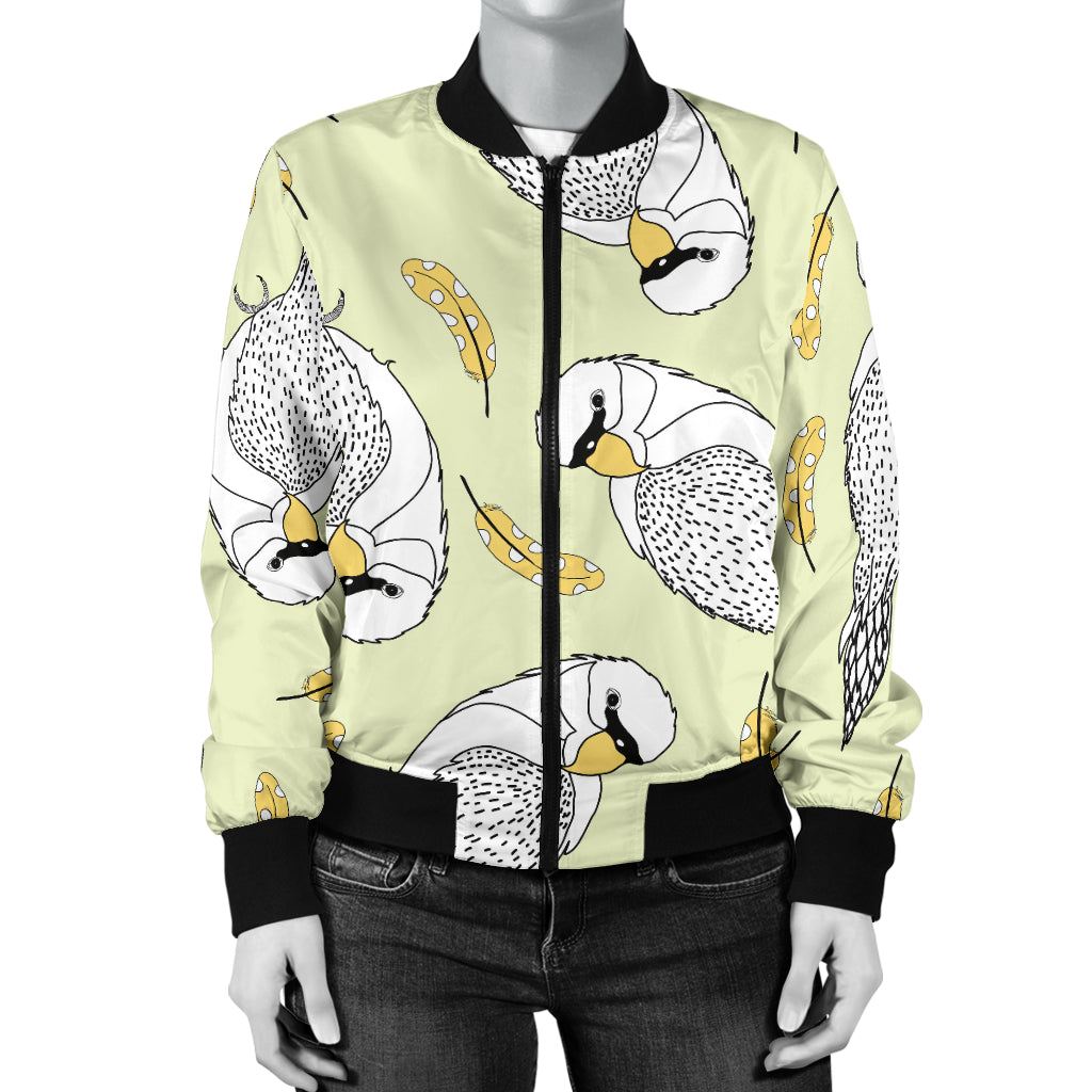 Parakeet Pattern Print Design A03 Women's Bomber Jacket