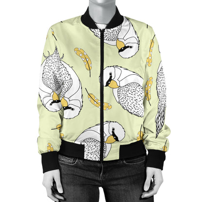 Parakeet Pattern Print Design A03 Women's Bomber Jacket