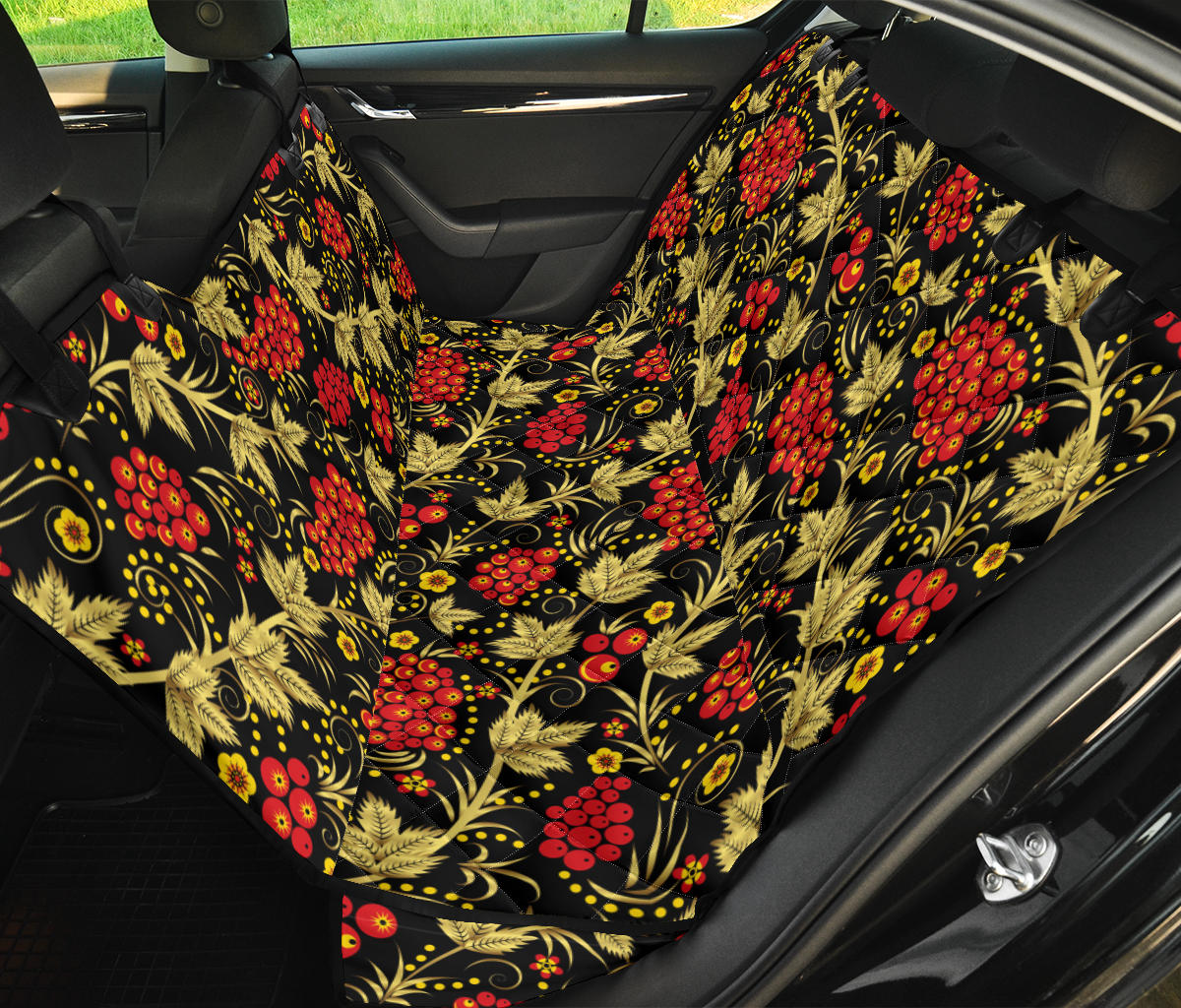 Cranberry Pattern Print Design CB02 Rear Dog  Seat Cover