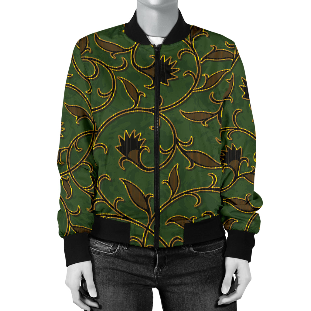 Brocade Pattern Print Design 02 Women's Bomber Jacket