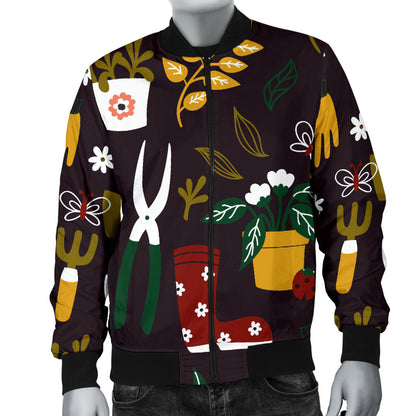 Gardening Pattern Print Design G05 Men Bomber Jacket