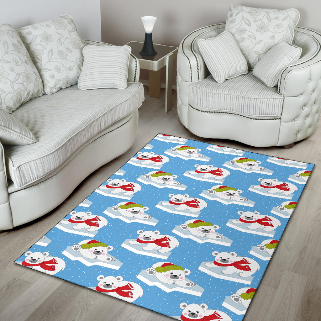 Polar Bear Pattern Print Design PB06 Area Rugs