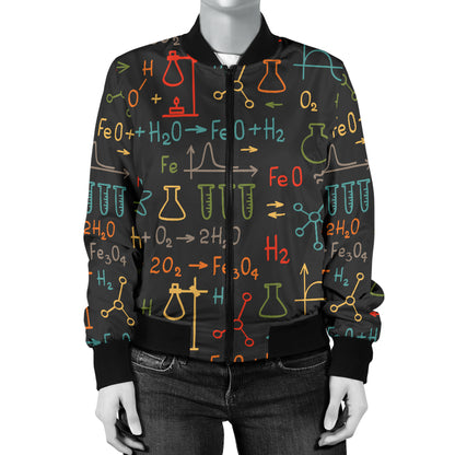 Chemical Pattern Print Design 03 Women's Bomber Jacket