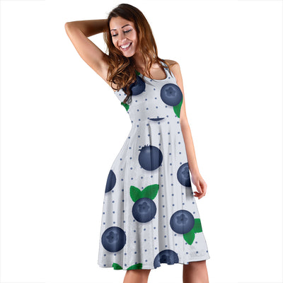 Blueberry Pattern Print Design BB02 Midi Dress